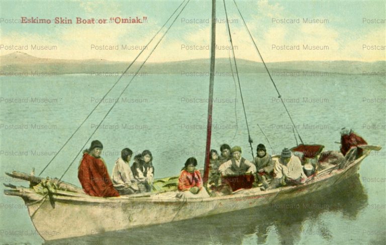 usa1222-Eskimo Skin Boat or Omaiak