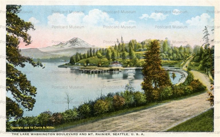 usa128-The Lake Washington Boulevard and Mt.Rainier Seattle U.S.A.