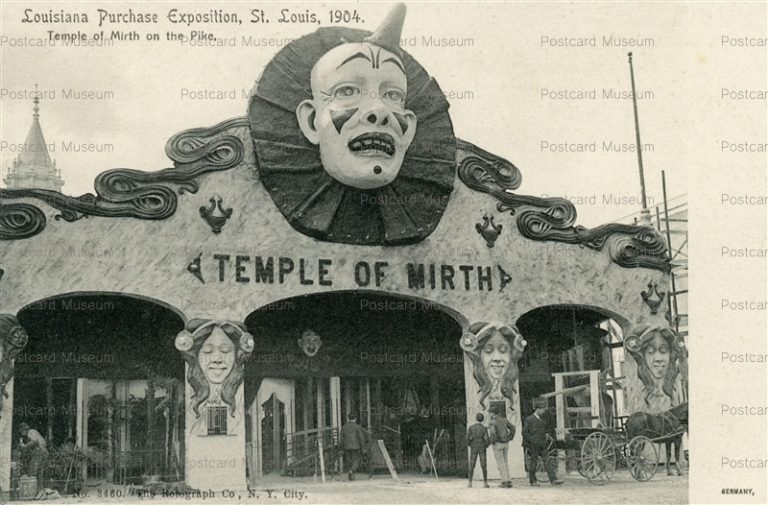 usa1820-Louisiana Purchase Exposition St.Louis 1904 Temple of Mirth on the Pike CLOWN IMAGE