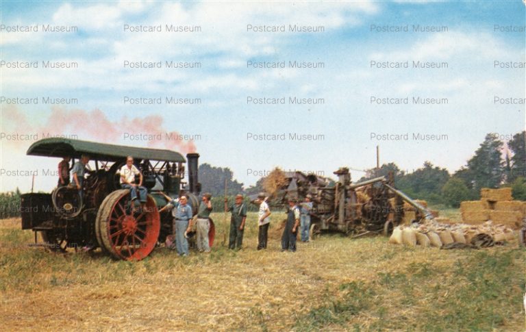 usa470-Threshing Machine Old tream engine Pennsylvania Dutch Farm